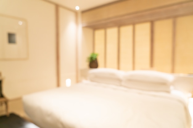 Blur luxury hotel resort bedroom interior