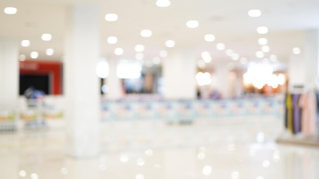 Blur mall and shop background, store in shopping mall with\
bokeh light background