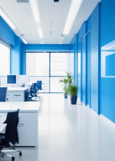 Photo blur modern interior office for background