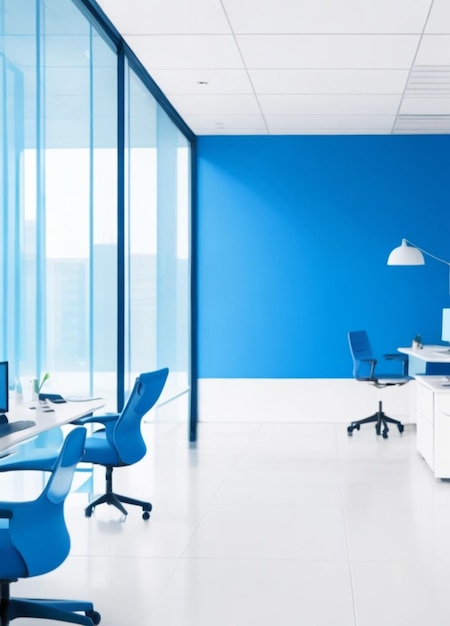 Photo blur modern interior office for background