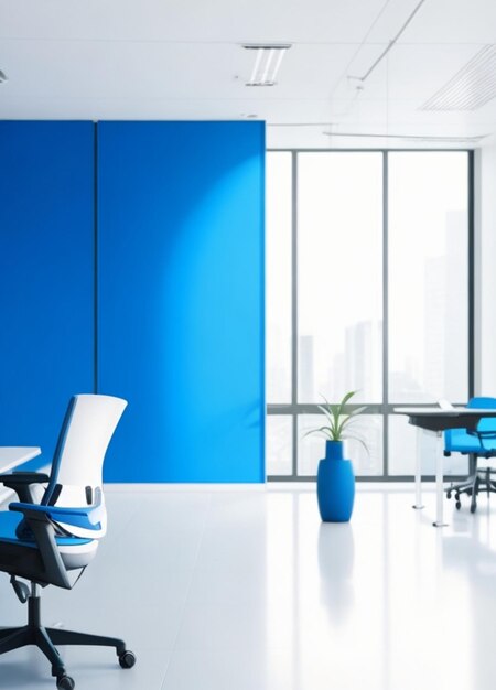 Blur modern interior office for background