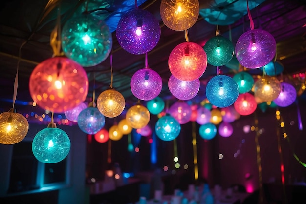 Blur of party light decor