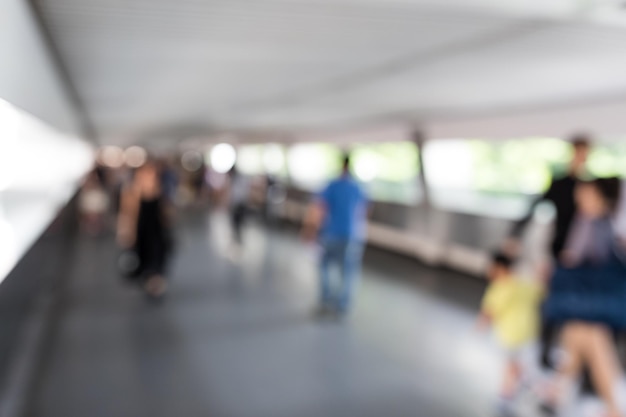 Blur of pedestrian bridge