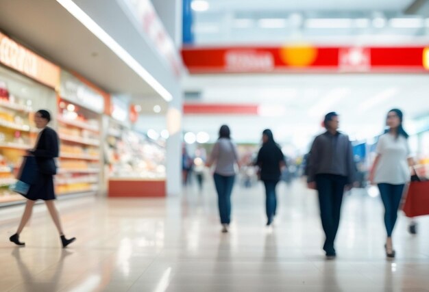 ショッピング モールの抽象的な背景をぼかし