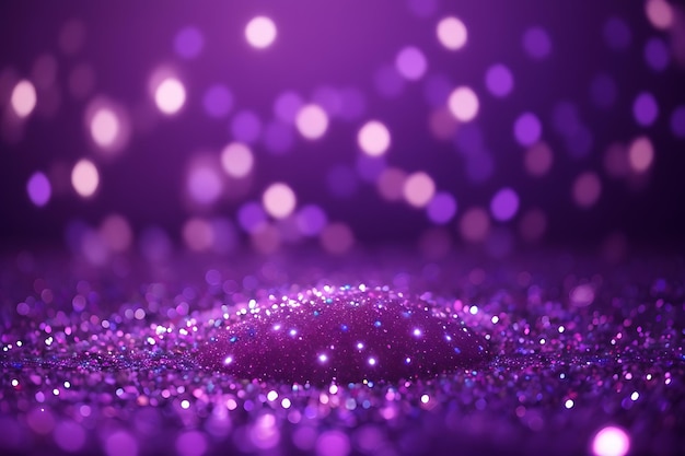 Blur top view bright purple glitter background