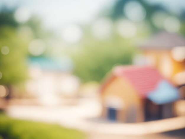 Photo blur village bokeh background