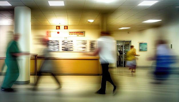 Foto blured beweging in er van het ziekenhuis