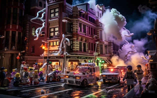 Blurple Invasion Ghostbusters развязаны в жутком городе светящегося хаоса