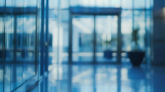 Photo blurred abstract background interior view looking out toward to empty office lobby a generative ai