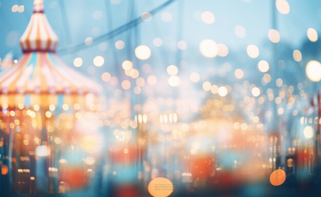 Photo blurred aerial view of a carnival