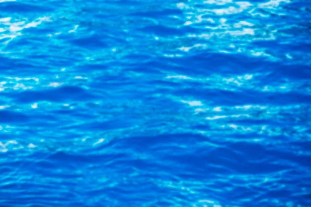 Blurred aqua blue color water surface vivid bright ripple texture copy space