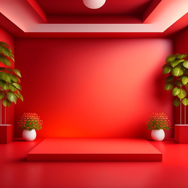 Размытый фон Абстрактный красный фон студии для презентации продукта