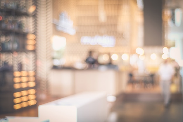 Blurred background : blur restaurant with bokeh light