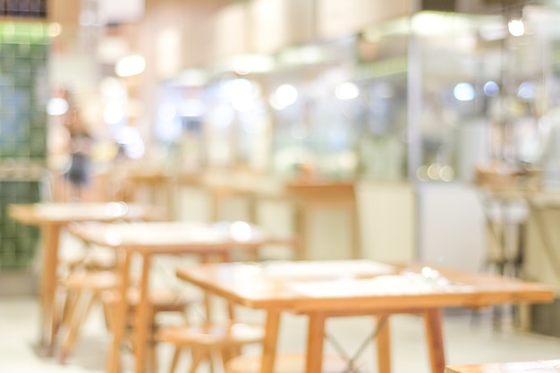 Blurred background : blur restaurant with people on bokeh light background