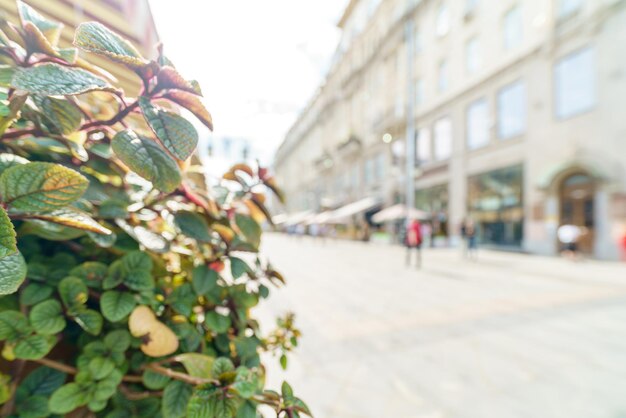 Blurred background of a city street Blurred photo of a modern city