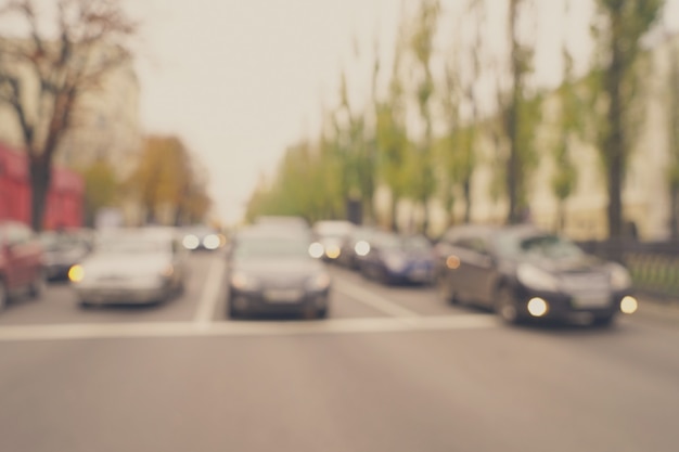 Blurred background of city traffic