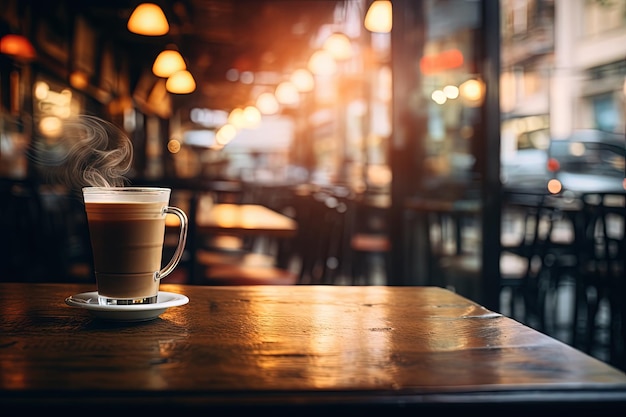 Photo blurred background of coffee shop