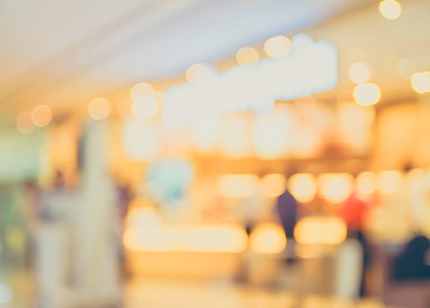 Blurred background : customer at coffee shop blur background with bokeh,vintage filter