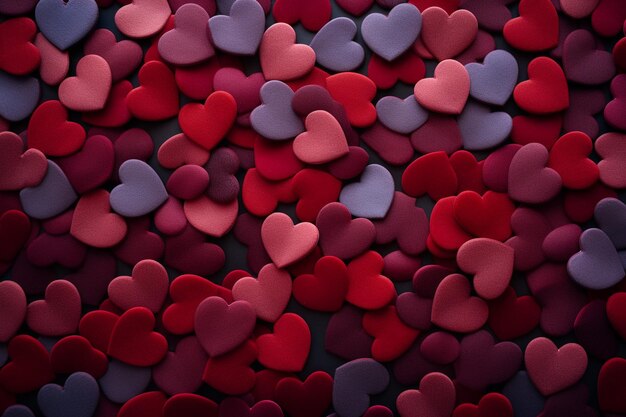 Blurred background full of hearts for valentines day