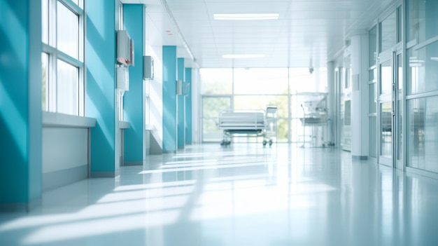 Blurred background hospital hallway