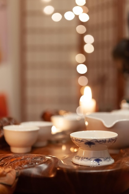 Blurred background Japanese tea party