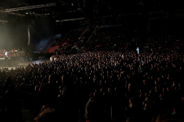 blurred background light lights people rock concert nights