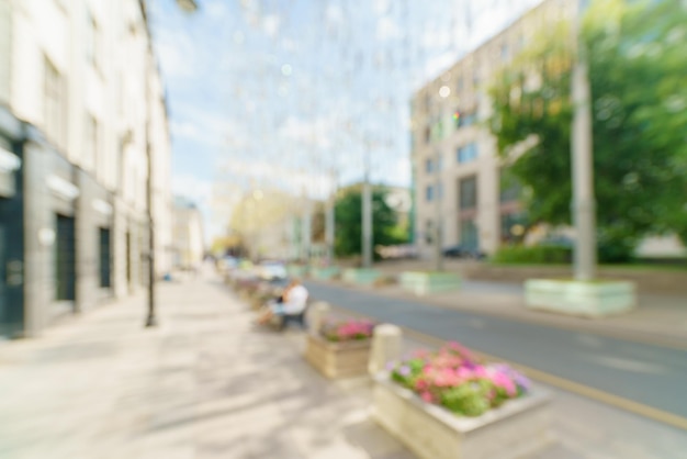 写真 街の通りのぼやけた背景 近代的な都市のぼやけた写真