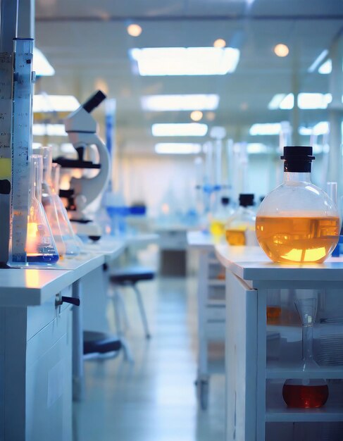 Photo blurred background of scientific research laboratory