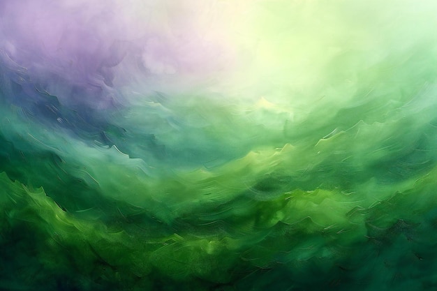 blurred background in shades of green and purple with a gradient from light to dark