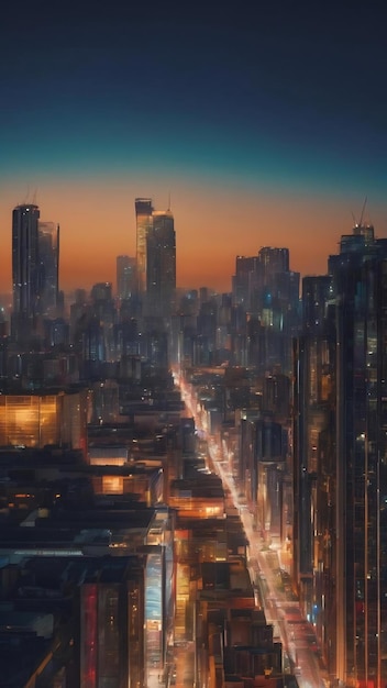 Blurred background of the urban landscape of the night city