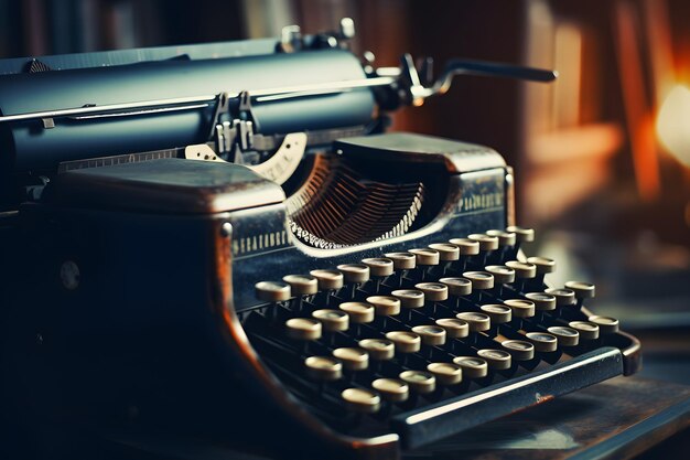 Blurred Background of Vintage Typewriter