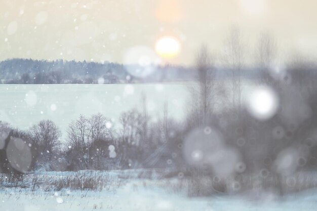 Photo blurred background winter road snow landscape