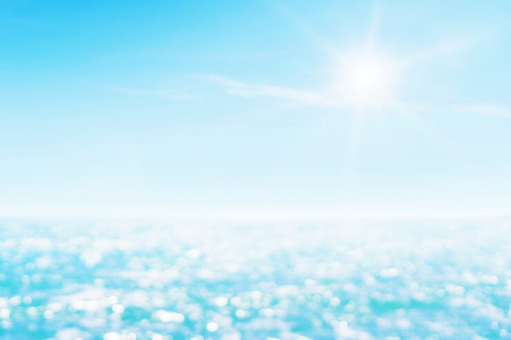 Photo 太陽の光でぼやけて美しい海の景色。