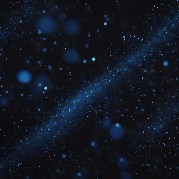 Blurred blue particles on black background