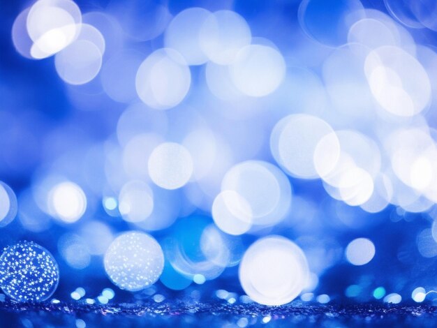 Blurred bokeh blue lights background