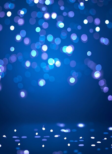 Photo blurred bokeh light on dark blue background christmas and new year holidays template