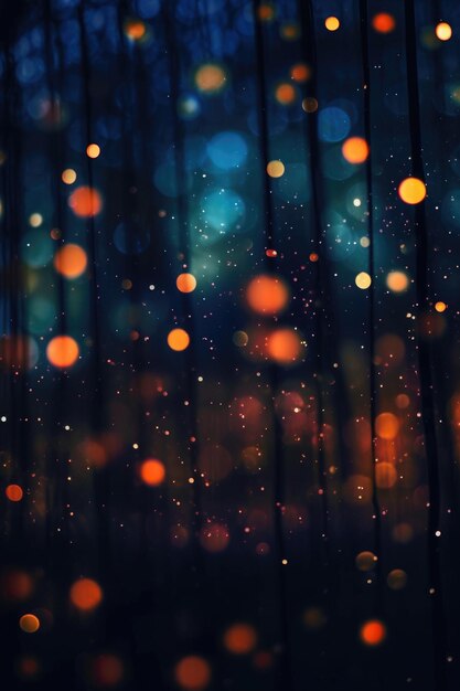 Photo blurred bokeh lights on dark night background created with generative ai