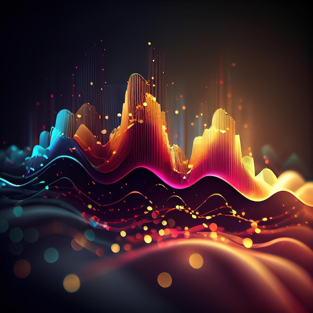 Blurred bokeh waves particles abstract background Generative Ai