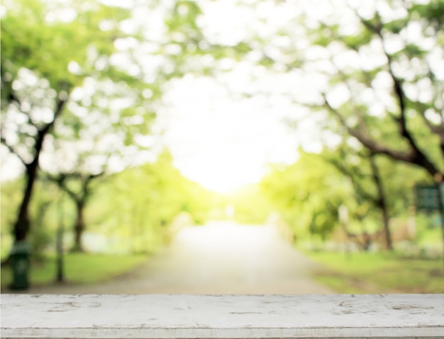 Blurred bridge running road in park with bokeh background.