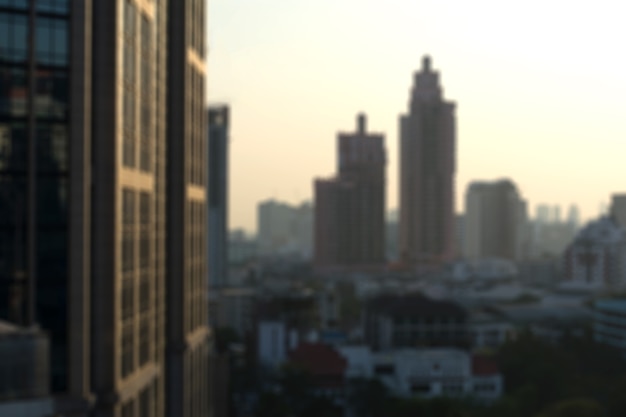 Photo blurred building on evening light.