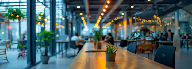 Blurred Business Office Scene with Casual Attire and Bokeh Background A Creative Snapshot of Corporate Life