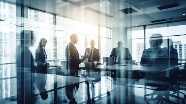 Photo blurred business people in a meeting room