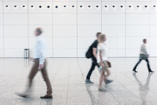 Blurred business people on a traide floor