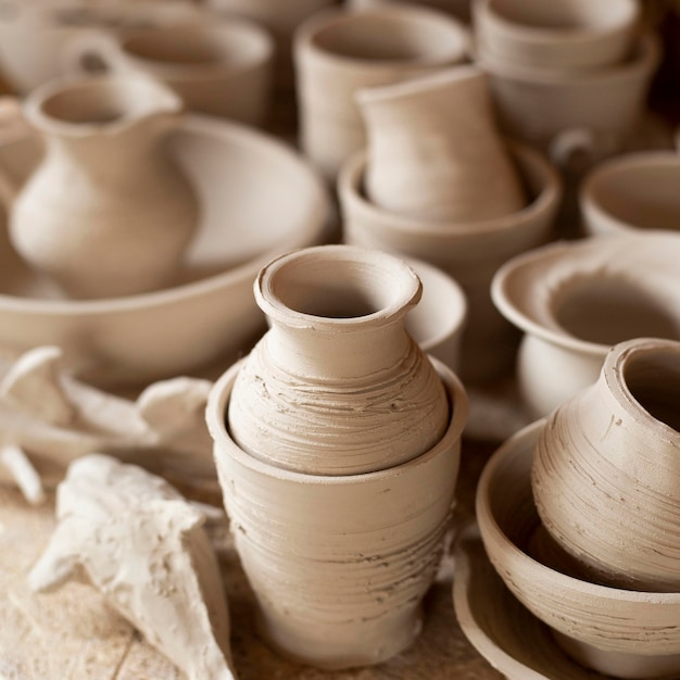 Photo blurred ceramics pottery concept