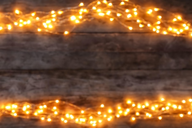 Blurred christmas lights on grey background