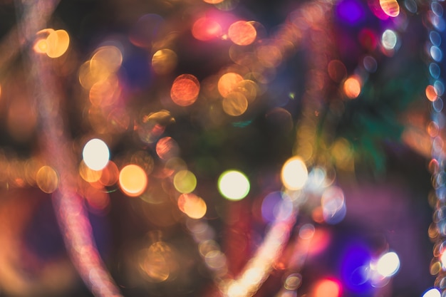Photo blurred christmas tree decorations