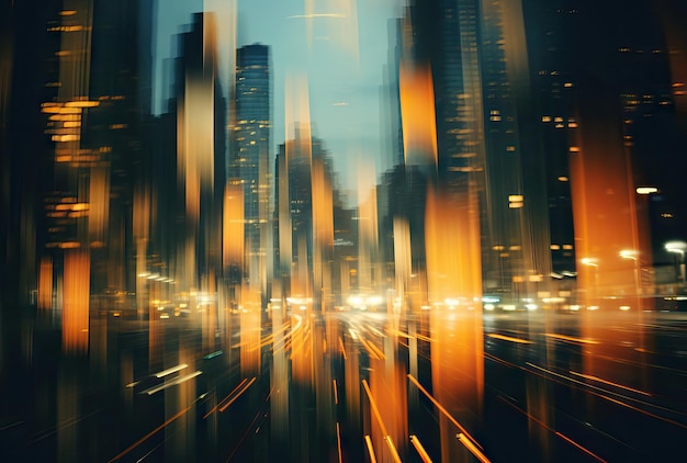 Размытое фоновое соединение города и концепция быстрого интернета Изображение бизнес-концепции