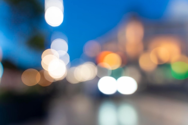 Blurred city lights making a beautiful colorful bokeh lights background graphic elements