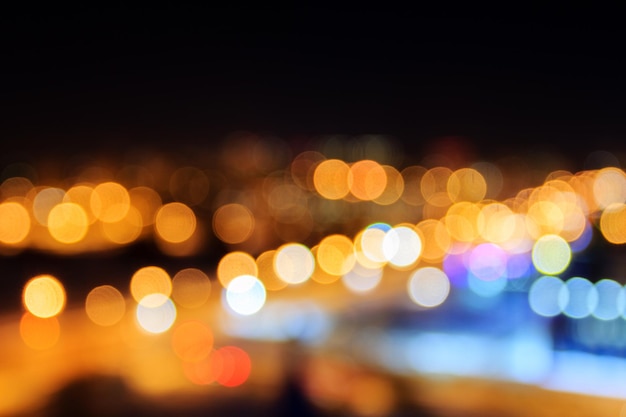 Blurred city lights at night