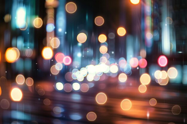 Photo blurred city lights